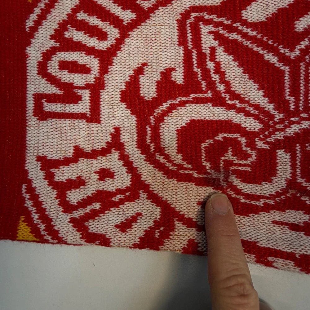 Louisiana Ragin Cajuns‎ Scarf Red Yellow Knit Fringe Team Spirit NCAA READ